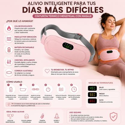 Cinturón Térmico Menstrual con Masaje – Alivio y Confort Portátil